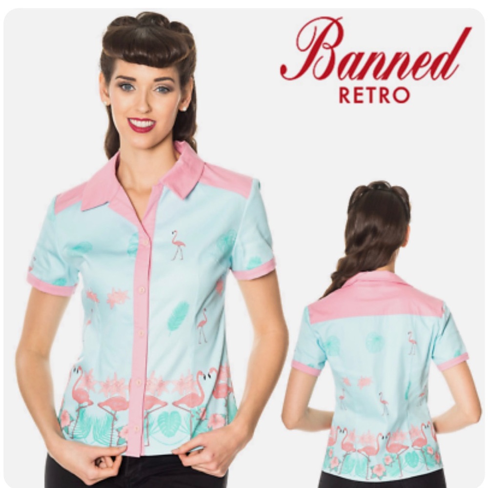 Going My Way Flamingo Blouse medium